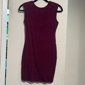 Backstage Australia Maroon Fitted Mini Dress with Low Back, Size S